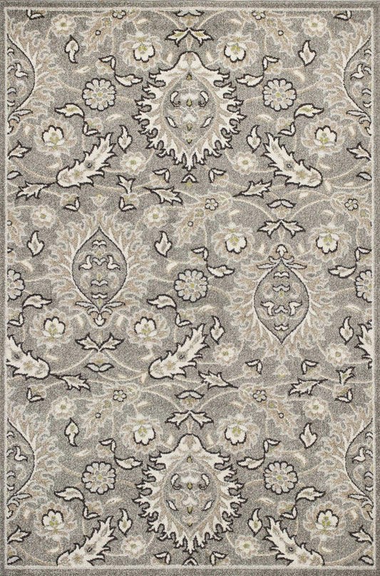 5' X 8' Grey Medallion Uv Treated Area Rug - Homeroots - Flyclothing LLC