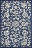 5' X 8' Denim Floral Vines Uv Treated Area Rug - Homeroots - Flyclothing LLC