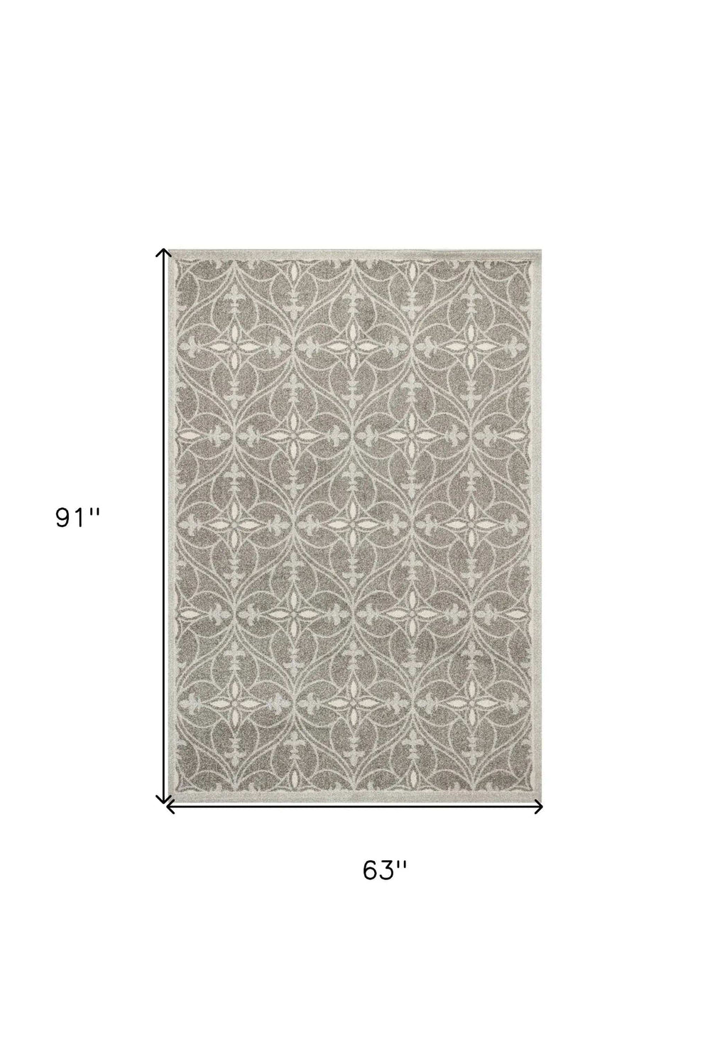 5' X 8' Gray Moroccan Indoor Outdoor Area Rug - Homeroots - Flyclothing LLC