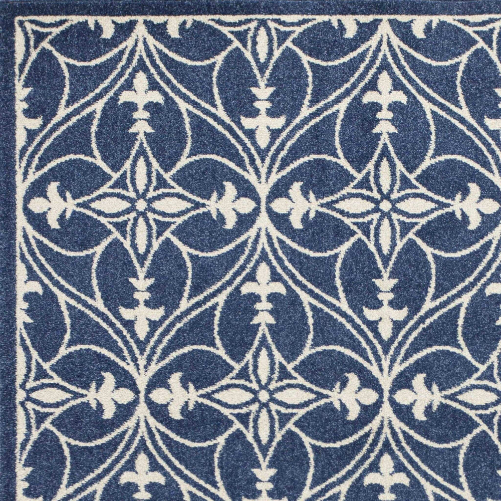 5' X 8' Denim Classical Pattern Uv Treated Area Rug - Homeroots - Flyclothing LLC