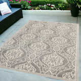 5' X 8' Silver Moroccan Indoor Outdoor Area Rug - Homeroots - Flyclothing LLC