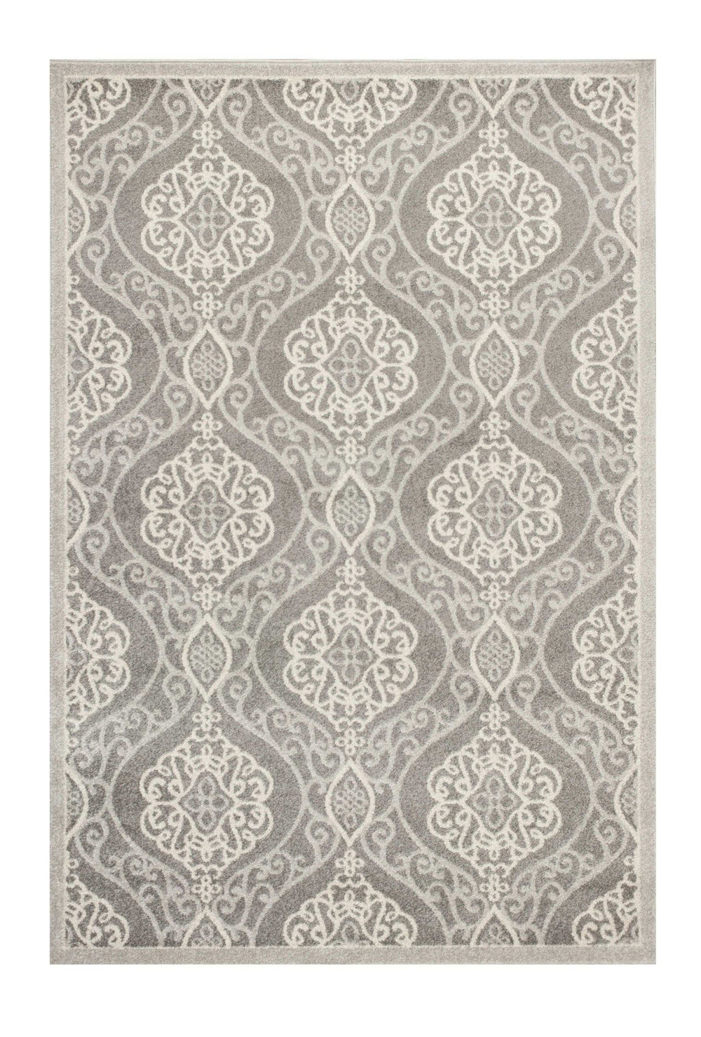 5' X 8' Silver Moroccan Indoor Outdoor Area Rug - Homeroots - Flyclothing LLC