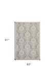5' X 8' Silver Moroccan Indoor Outdoor Area Rug - Homeroots - Flyclothing LLC