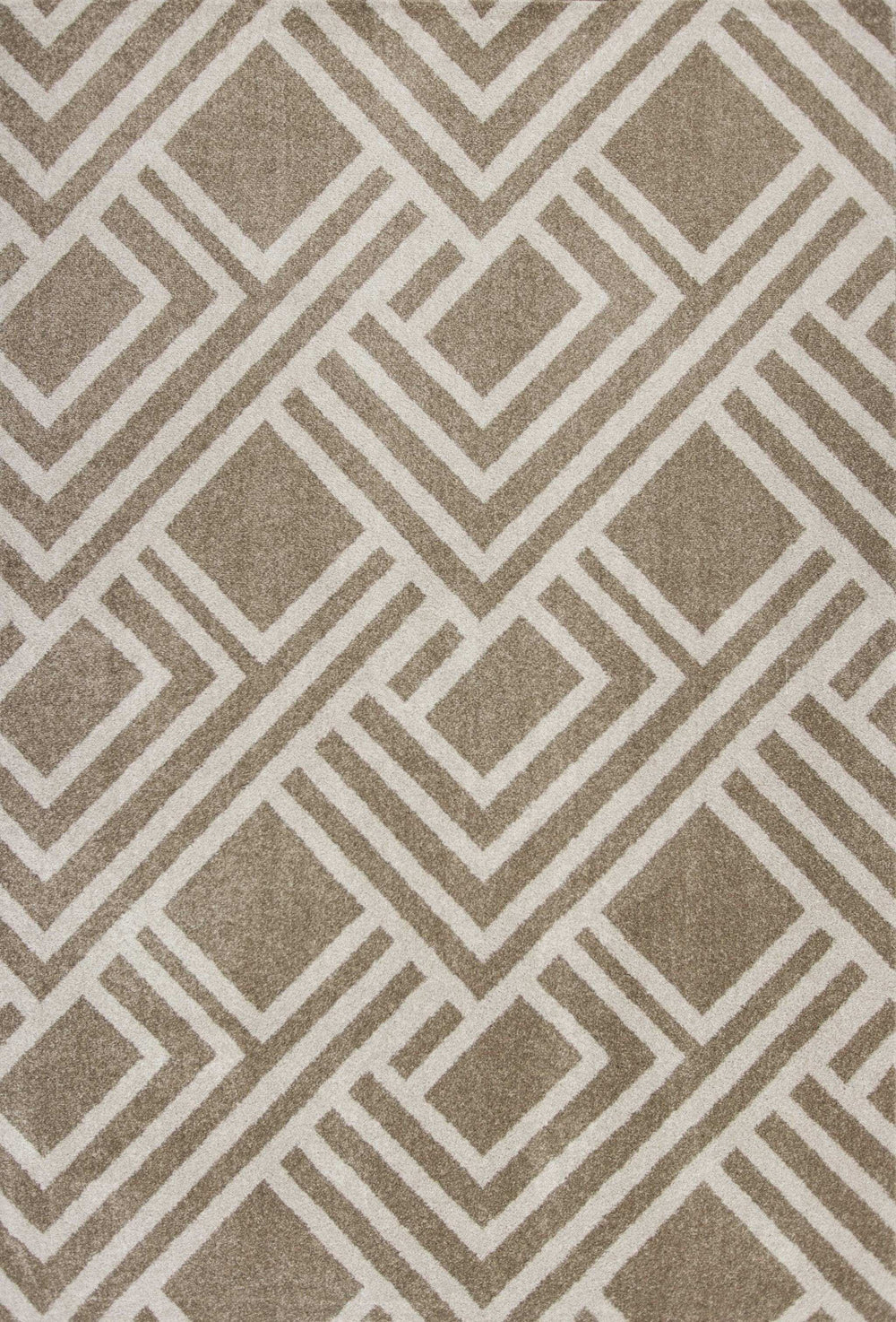 5' X 8' Beige Geometric Indoor Outdoor Area Rug - Homeroots - Flyclothing LLC