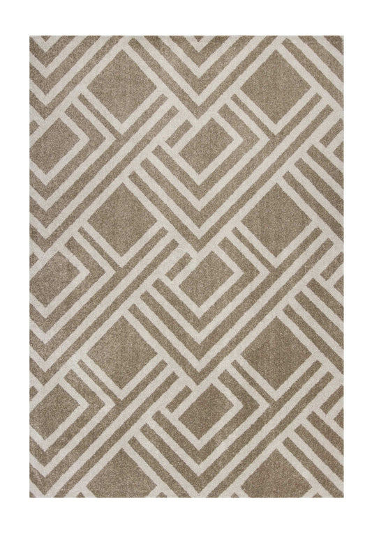 5' X 8' Beige Geometric Indoor Outdoor Area Rug - Homeroots - Flyclothing LLC