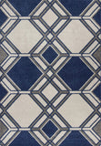 5' X 8' Ivory Or Denim Geometric Diamond Uv Treated Area Rug - Homeroots - Flyclothing LLC