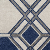 5' X 8' Ivory Or Denim Geometric Diamond Uv Treated Area Rug - Homeroots - Flyclothing LLC