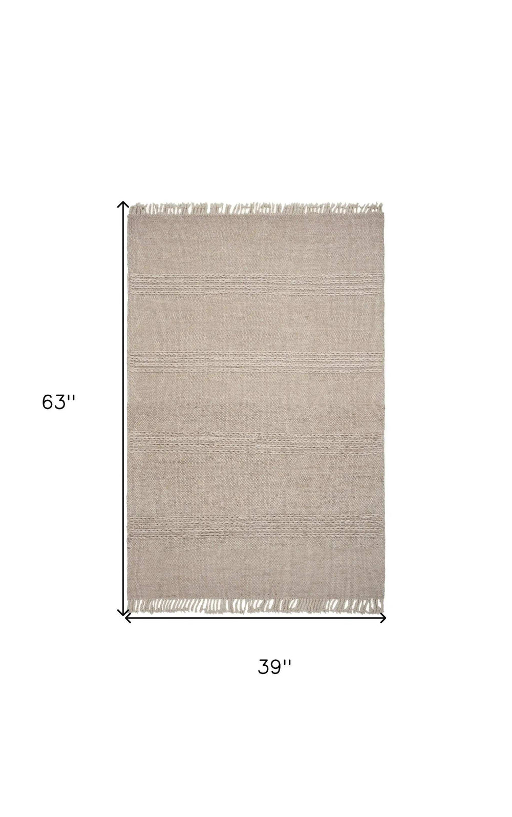 3' X 5' Natural Wool Hand Woven Area Rug - Homeroots - Flyclothing LLC