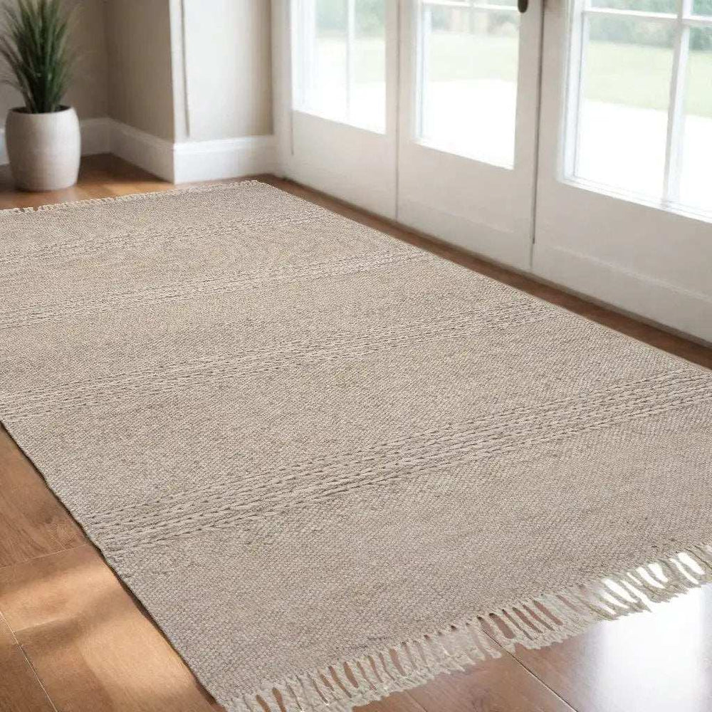 3' X 5' Natural Wool Hand Woven Area Rug - Homeroots - Flyclothing LLC