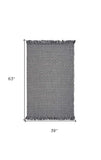 3' X 5' Gray Wool Houndstooth Hand Woven Area Rug - Homeroots - Flyclothing LLC