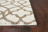 3' X 5' Ivory Beige Trellis Machine Woven Microfiber Indoor Area Rug - Homeroots - Flyclothing LLC
