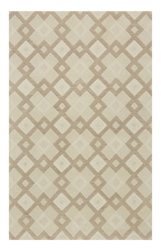 2' X 7' Ivory Diamond Tiles Wool Runner Rug - Homeroots - Flyclothing LLC