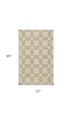 2' X 7' Ivory Diamond Tiles Wool Runner Rug - Homeroots - Flyclothing LLC