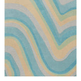 8' Ocean Blue Beige Hand Tufted Abstract Waves Indoor Runner Rug - Homeroots - Flyclothing LLC