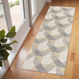 2' X 7' Ivory Or Grey Geometric Wool Runner Rug - Homeroots - Flyclothing LLC