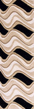 2' X 7' Black Or Beige Abstract Waves Wool Runner Rug - Homeroots - Flyclothing LLC