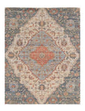 8' X 10' Blue Red Hand Woven Diamond Medallion Indoor Area Rug - Homeroots - Flyclothing LLC