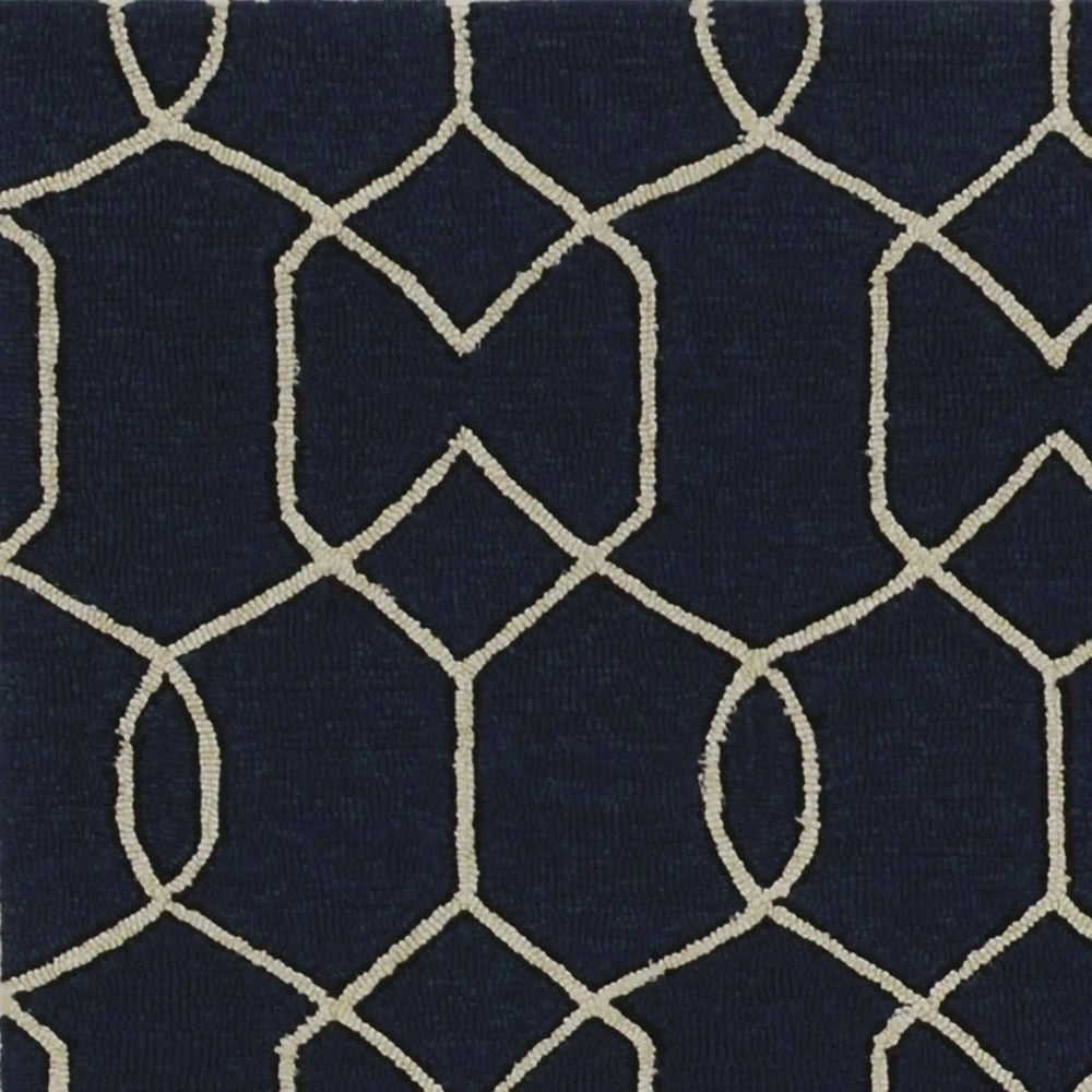 7' X 7' Navy Blue Hand Hooked Area Rug - Homeroots - Flyclothing LLC