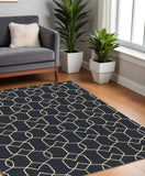 7' X 7' Navy Blue Hand Hooked Area Rug - Homeroots - Flyclothing LLC