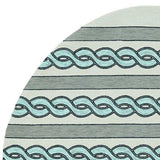 7' Round Ivory and Blue Round Abstract Indoor Outdoor Area Rug - Homeroots - Flyclothing LLC