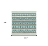 7' X 7' Ivory Tribal Hand Hooked Area Rug - Homeroots - Flyclothing LLC