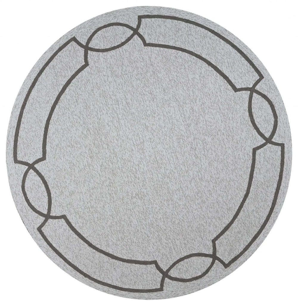 7' Round Ivory Round Indoor Outdoor Area Rug - Homeroots - Flyclothing LLC