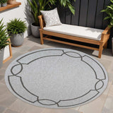 7' Round Ivory Round Indoor Outdoor Area Rug - Homeroots - Flyclothing LLC