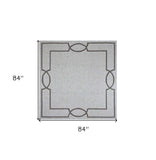 7' X 7' Oatmeal Ivory Geometric Hand Hooked Area Rug - Homeroots - Flyclothing LLC