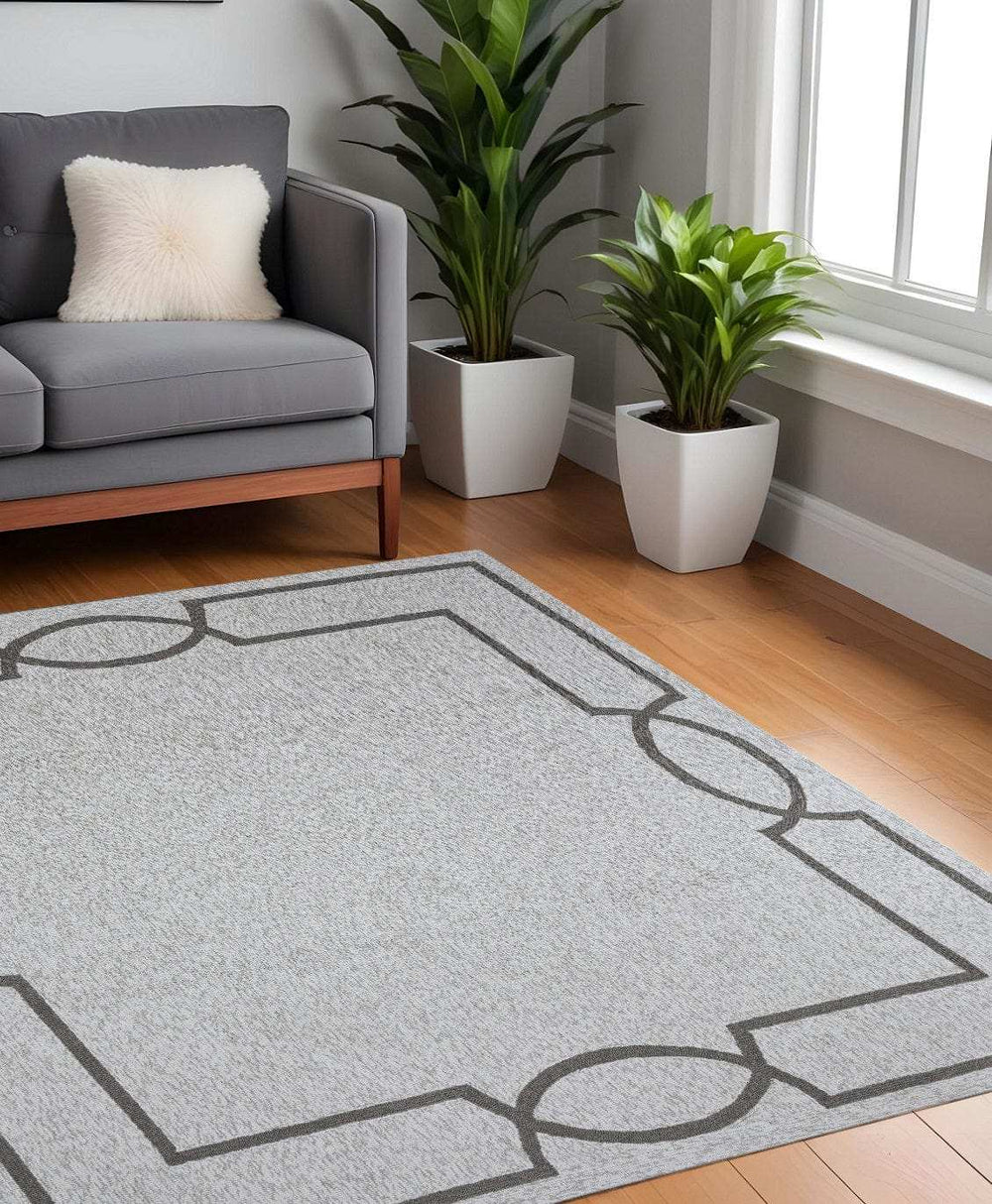 7' X 7' Oatmeal Ivory Geometric Hand Hooked Area Rug - Homeroots - Flyclothing LLC