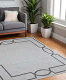 7' X 7' Oatmeal Ivory Geometric Hand Hooked Area Rug - Homeroots - Flyclothing LLC