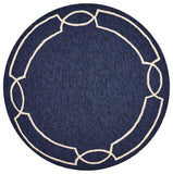 7' Round Blue Round Indoor Outdoor Area Rug - Homeroots - Flyclothing LLC
