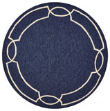 7' Round Blue Round Indoor Outdoor Area Rug - Homeroots - Flyclothing LLC