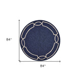 7' Round Blue Round Indoor Outdoor Area Rug - Homeroots - Flyclothing LLC
