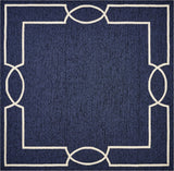 7' X 7' Ocean Blue Hand Hooked Area Rug - Homeroots - Flyclothing LLC
