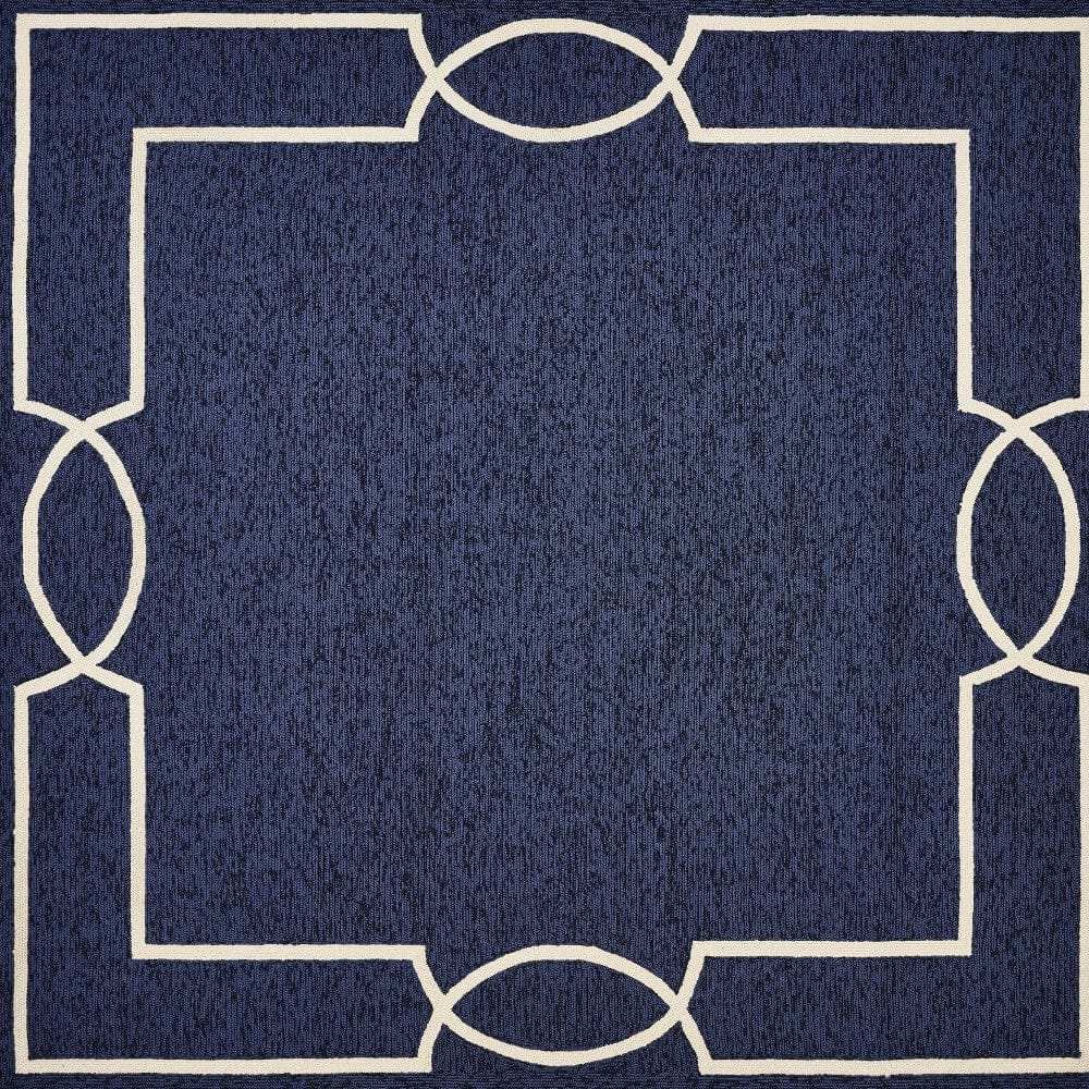 7' X 7' Ocean Blue Hand Hooked Area Rug - Homeroots - Flyclothing LLC