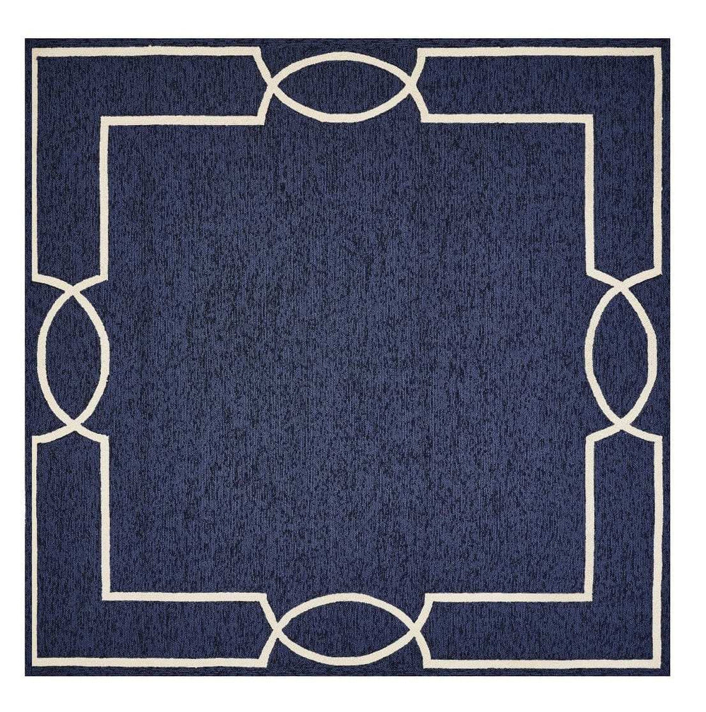 7' X 7' Ocean Blue Hand Hooked Area Rug - Homeroots - Flyclothing LLC