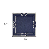 7' X 7' Ocean Blue Hand Hooked Area Rug - Homeroots - Flyclothing LLC