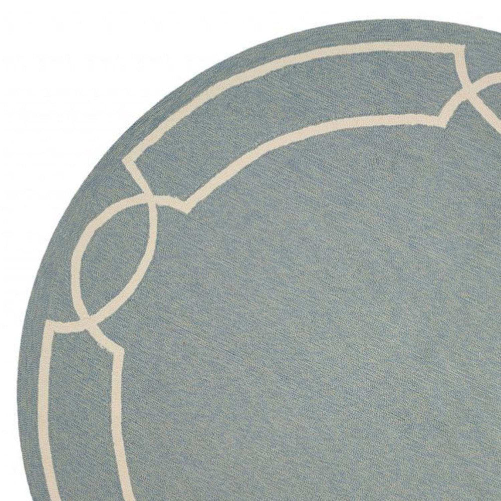 7' Round Blue Round Indoor Outdoor Area Rug - Homeroots - Flyclothing LLC