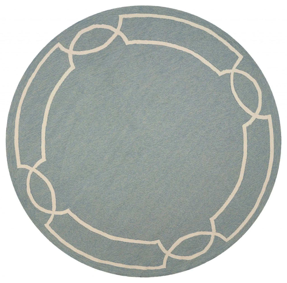 7' Round Blue Round Indoor Outdoor Area Rug - Homeroots - Flyclothing LLC