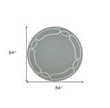 7' Round Blue Round Indoor Outdoor Area Rug - Homeroots - Flyclothing LLC