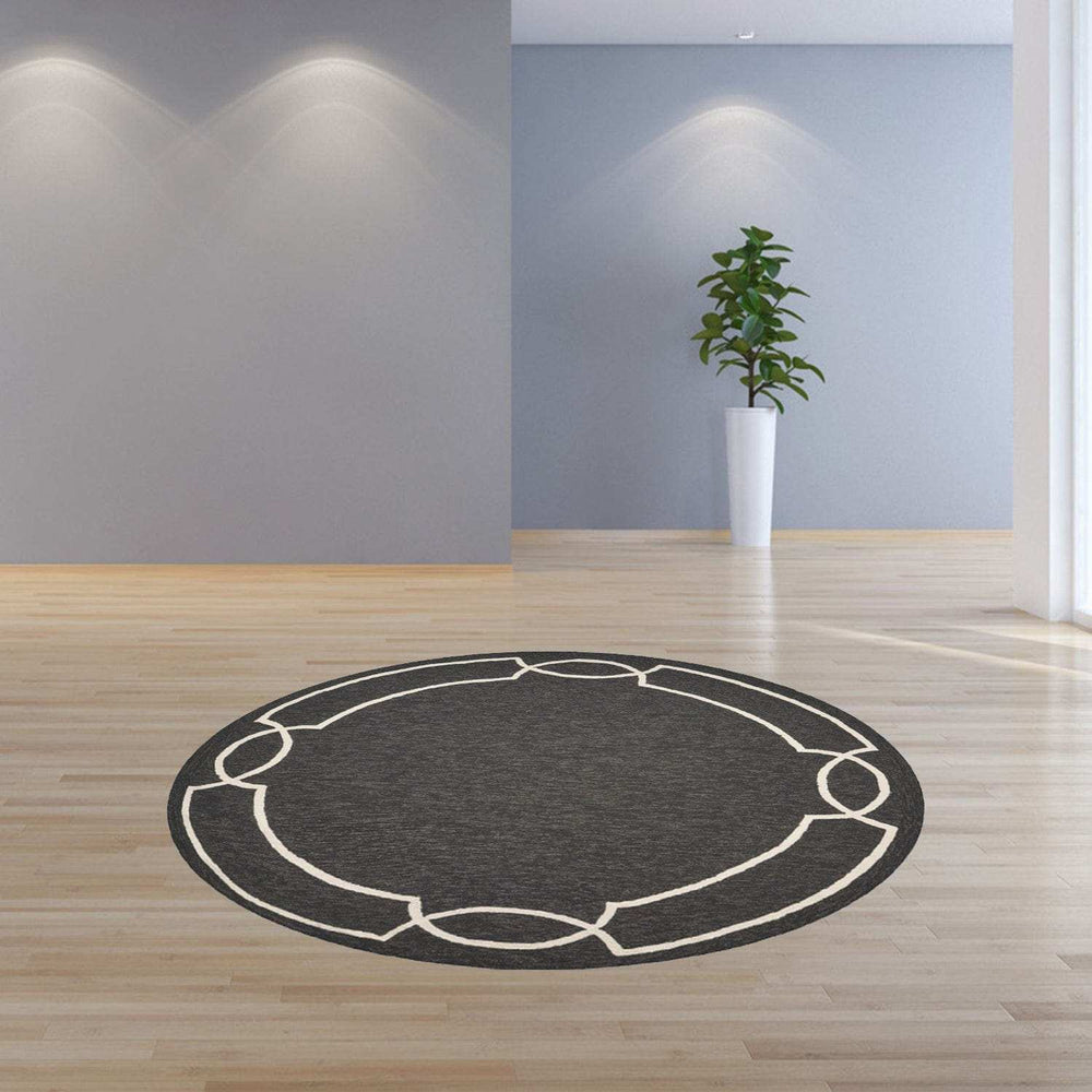 7' Round Onyx Round Indoor Outdoor Area Rug - Homeroots - Flyclothing LLC