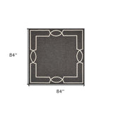 7' X 7' Black Geometric Hand Hooked Area Rug - Homeroots - Flyclothing LLC