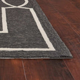 7' X 7' Black Geometric Hand Hooked Area Rug - Homeroots - Flyclothing LLC
