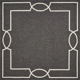7' X 7' Black Geometric Hand Hooked Area Rug - Homeroots - Flyclothing LLC