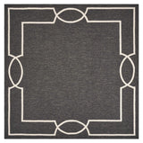 7' X 7' Black Geometric Hand Hooked Area Rug - Homeroots - Flyclothing LLC