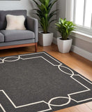 7' X 7' Black Geometric Hand Hooked Area Rug - Homeroots - Flyclothing LLC