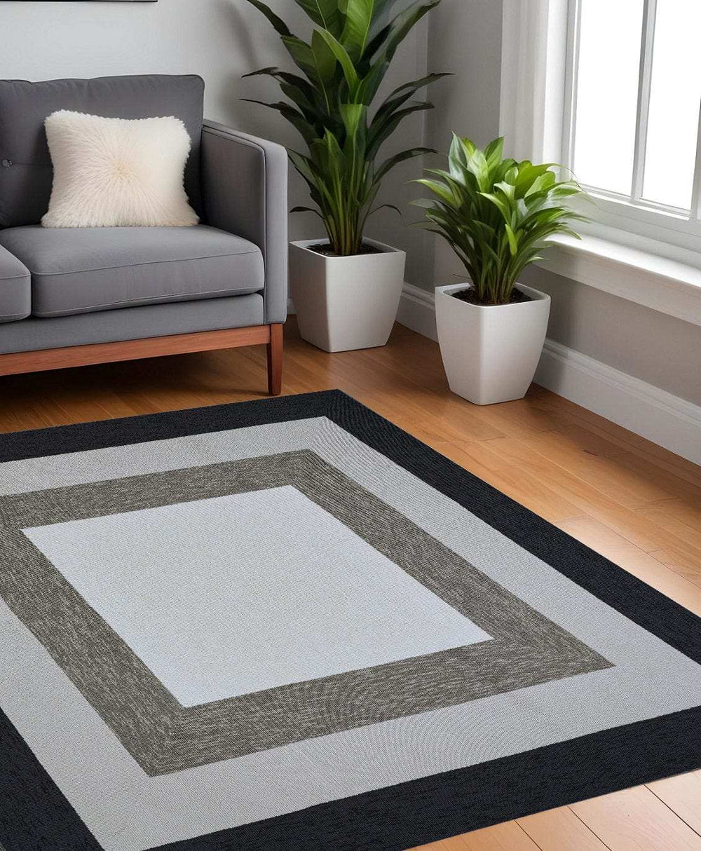 7' X 7' Gray Geometric Hand Hooked Area Rug - Homeroots - Flyclothing LLC