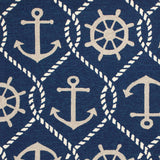 7' Round Uv Treated Polypropylene Navy Area Rug - Homeroots - Flyclothing LLC