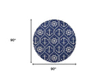 7' Round Uv Treated Polypropylene Navy Area Rug - Homeroots - Flyclothing LLC