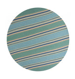 8' Round Blue Round Striped Handmade Indoor Outdoor Area Rug - Homeroots - Flyclothing LLC